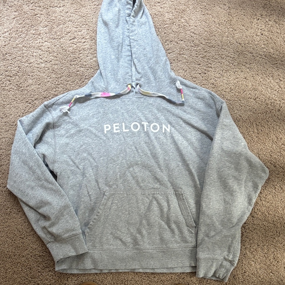 Peloton Light Gray Hoodie with Logo